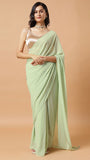 Soft Lime Green Plain Saree