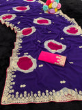 Trending Gota Patti work multicolour gola style print saree.