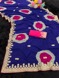 Trending Gota Patti work multicolour gola style print saree.