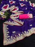 Trending Gota Patti work multicolour gola style print saree.