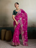Georgette Leheriya With Embroidery Gota patti Work Saree SANA