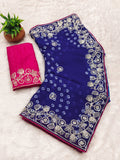 pitta work bandhani print georgette saree