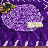 CHIFFON LAHERIYA PRINT SAREE WITH PRINTED BLOUSE