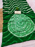 CHIFFON LAHERIYA PRINT SAREE WITH PRINTED BLOUSE