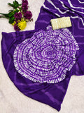CHIFFON LAHERIYA PRINT SAREE WITH PRINTED BLOUSE