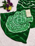 CHIFFON LAHERIYA PRINT SAREE WITH PRINTED BLOUSE