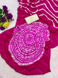 CHIFFON LAHERIYA PRINT SAREE WITH PRINTED BLOUSE