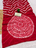 CHIFFON LAHERIYA PRINT SAREE WITH PRINTED BLOUSE