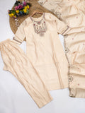 kurti pant dupatta set with embroidery work
