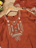 kurti pant dupatta set with embroidery work