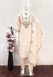 kurti pant dupatta set with embroidery work