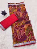 Georgette Sekhavati Print Saree.traditional Rajasthani-inspired look