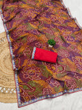 Georgette Sekhavati Print Saree.traditional Rajasthani-inspired look