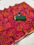 Georgette Sekhavati Print Saree.traditional Rajasthani-inspired look