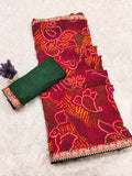 Georgette Sekhavati Print Saree.traditional Rajasthani-inspired look