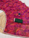 Georgette Sekhavati Print Saree.traditional Rajasthani-inspired look
