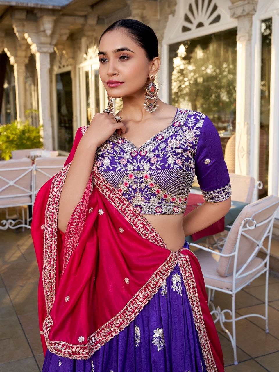 Vichitra Silk Sequins and Tread Embroidery Work